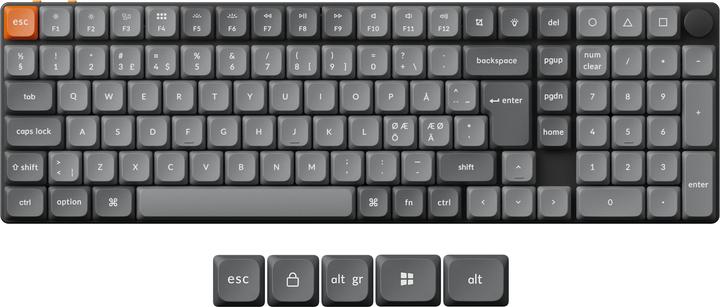 Actual product image Keychron K17 MAX Low Profile Mechanical Keyboard, Gateron Red Switches