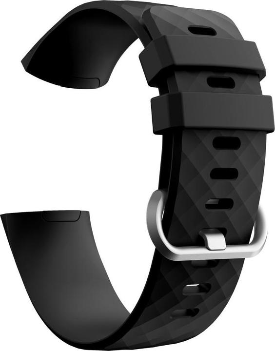 Produktbild Apfelkiste Ersatz Sport Armband Silikon Fitbit Charge 4 / 3 - Schwarz (Silikon, 3)