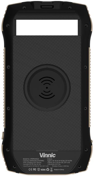 Actual product image Vinnic Solar Powerbank (20000 mAh, 20 W, 74 Wh)