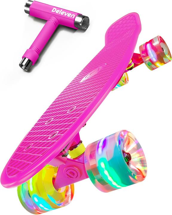 Immagine prodotto Deleven Skateboard mit LED-Rollen für Anfänger (22.05")