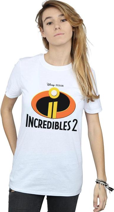 Actual product image Disney Womens/Ladies Incredibles 2 Emblem Logo Cotton Boyfriend T-Shirt (5XL)