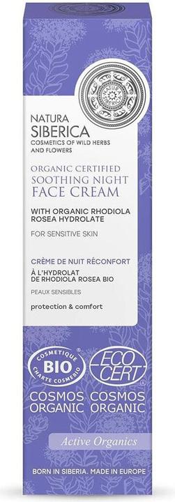 Immagine prodotto Natura Siberica Crema viso lenitiva da notte per pelli sensibili certificata biologica, 50 ml (50 ml)