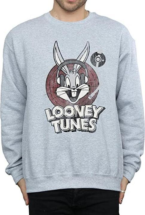 Actual product image Looney Tunes Mens Bugs Bunny Circle Logo Sweatshirt (S)