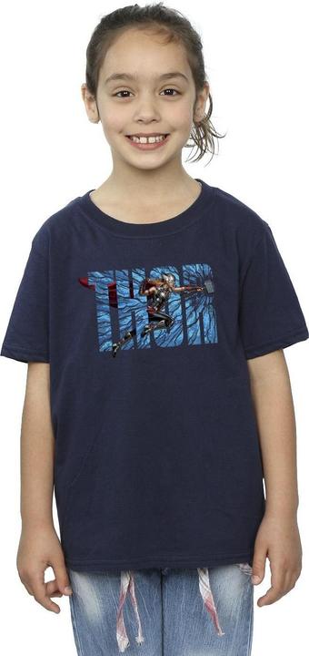 Actual product image Girls Thor Love And Thunder Smash Cotton T-Shirt (128)