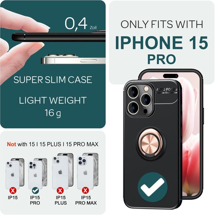 Immagine prodotto Nalia Anello opaco Manicotto in silicone (Apple iPhone 15 Pro)