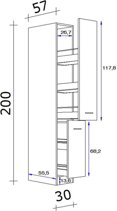 Actual product image Lipo Alba AHS30 (200 x 30 x 57 cm)