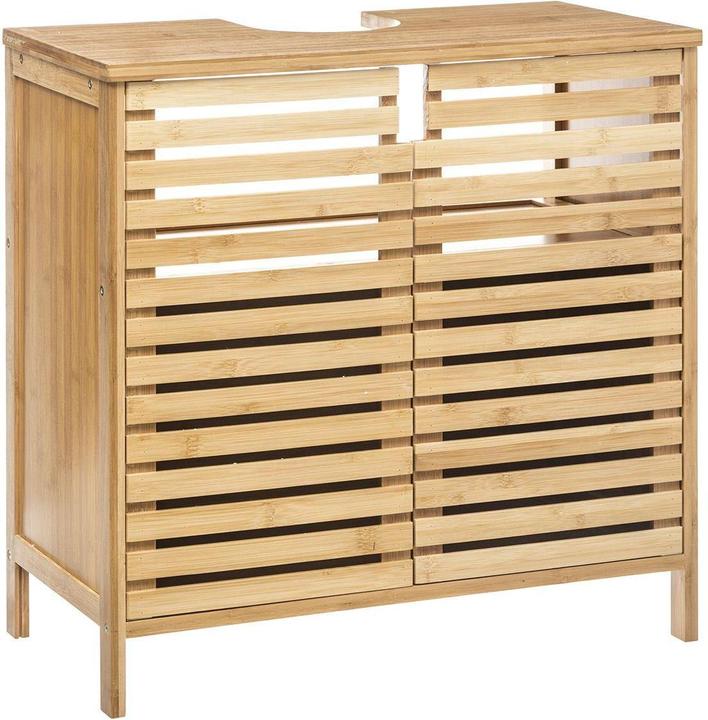 Actual product image 5Five Bamboo bathroom cabinet with cut-out (80 x 28 x 60 cm)