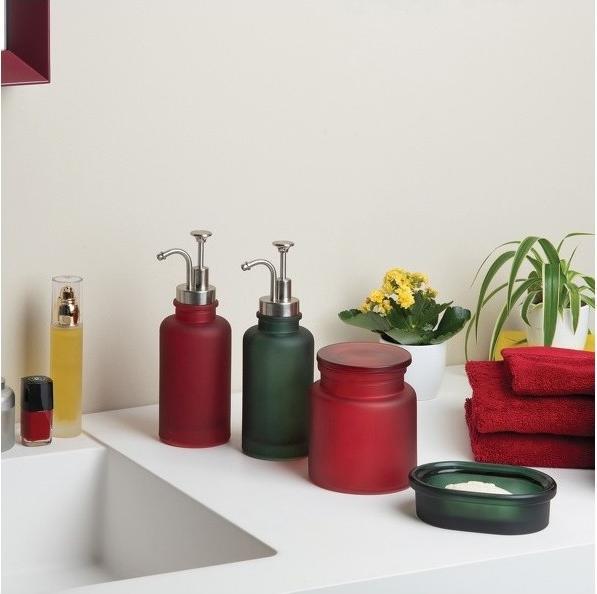 Actual product image spirella Soap dispenser Yoko 0.3 l, dark green, glass