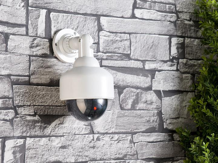 Actual product image VisorTech Dome surveillance camera dummy incl. wall bracket