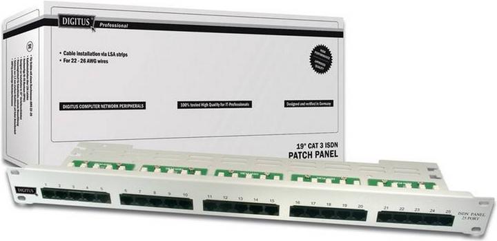 Immagine prodotto Digitus Pannello ISDN CAT 3 da 19 pollici 25 porte