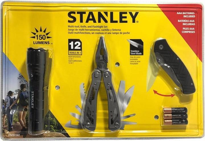 Stanley MULTI-TOOL 12in1 + folding knife + 150lm torch
