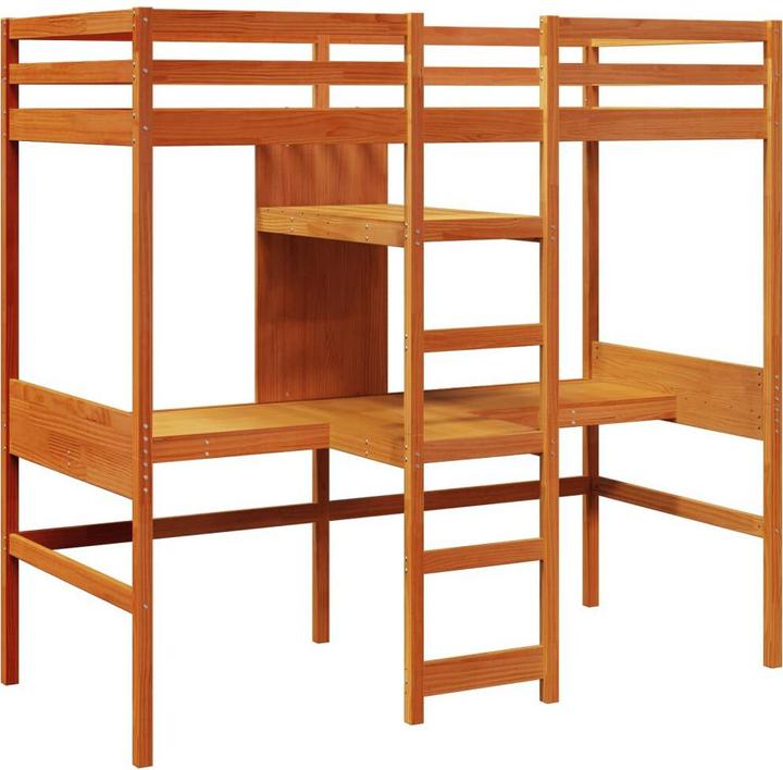 Produktbild VidaXL Hochbett mit Schreibtisch & Ablagen (90 x 200 cm)