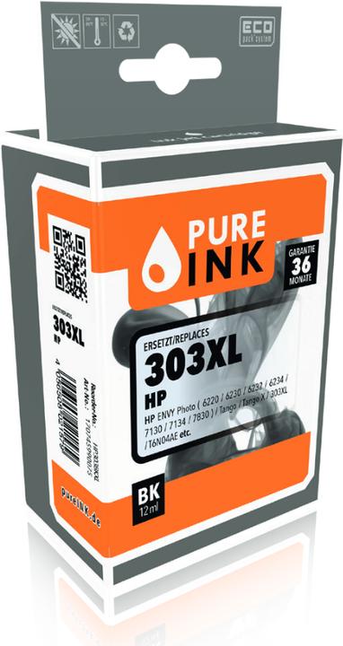 Produktbild Pure Ink HP303BKXL PI HP 303XL PH Tinte black HC rebuilt 600Seiten Chip 12ml (B)