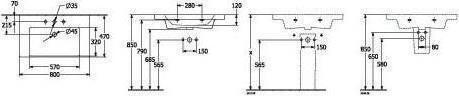 Immagine prodotto Villeroy & Boch V&B mobile lavabo SUBWAY 3.0 800x470mm o ÜL o HL pietra bianca C+ (470 mm, 800 mm)