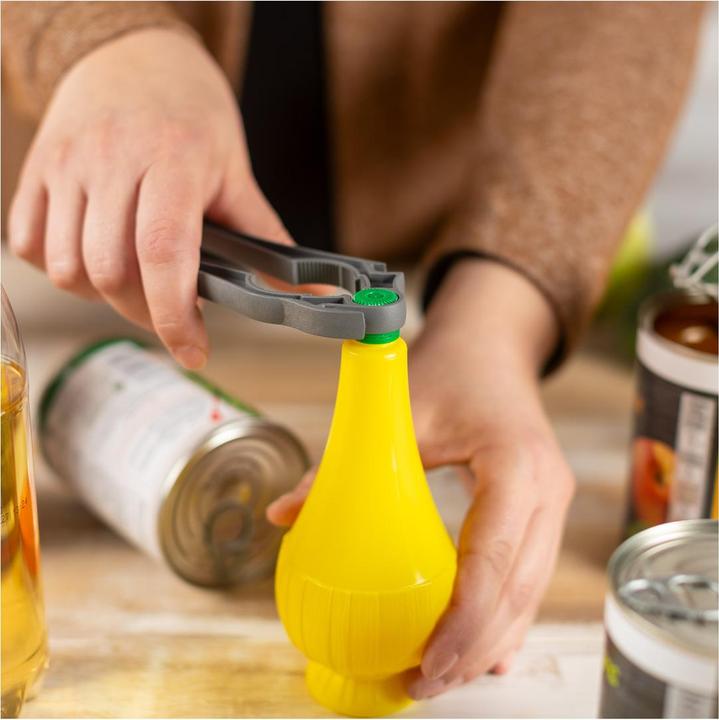 Image du produit Kuhn Rikon Multi-Ouvreur Suisse 5-en-1 gris (Ouvre-bouteille à couvercle en plastique)