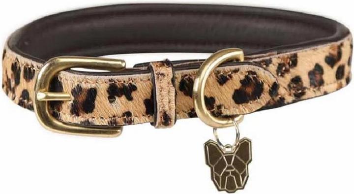 Actual product image Digby & Fox Dog collar LeoPattern cowhideLeather (23, 24, 25, 27, 28, Dog, General)
