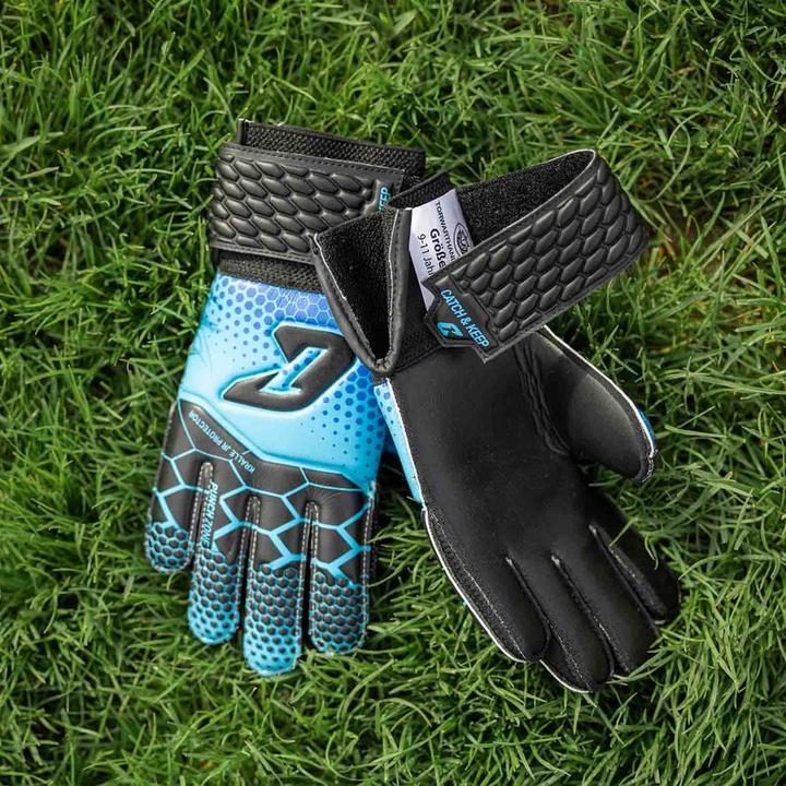 Produktbild Catch & Keep Fussballhandschuhe Kralle Protector Gr. 7 Blau Torwart Keeper Goalie Handschuhe (7)