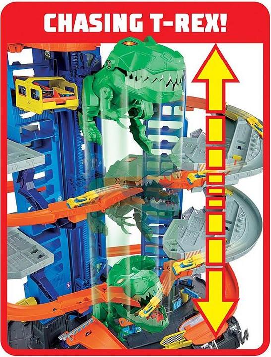 Produktbild Hot Wheels City Megacity Parkgarage mit T-Rex-Angriff