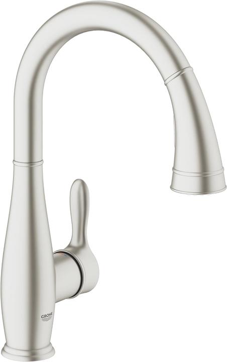 Grohe Miscelatore da cucina con doccetta Parkfield supersteel opaco 30215