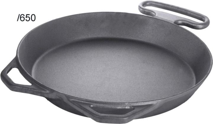 Produktbild Contacto Eisenguss-Riesenpfanne mit 2 angegossenen Griffen und Zusatz (65 cm, Bräter + Schmortopf, Eisen)