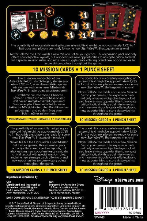 Nährwerte und Zutaten Atomic Mass Games AMGD1028 - Star Wars: Shatterpoint - Never Tell Me The Odds Mission Pack (Deutsch)