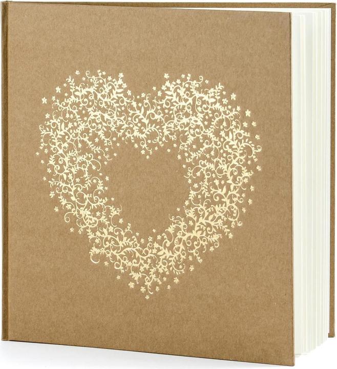 Partydeco Libro degli ospiti Cuore (20,5 x 20,5 cm)
