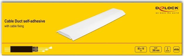 Produktbild Delock Kabelkanal selbstklebend 85x10mm 2 Stück we (Kabelkanal, 30 cm)