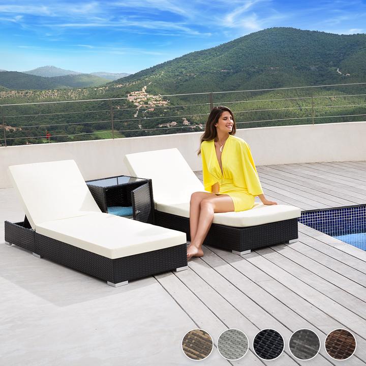 Immagine prodotto tectake Sedie a sdraio in rattan (184 cm)
