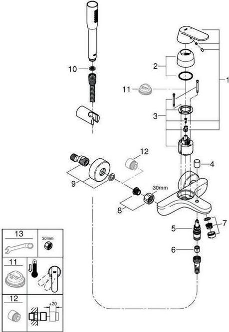 Produktbild Grohe Eurosmart Cosmopolitan Einhand-Wannenbatterie