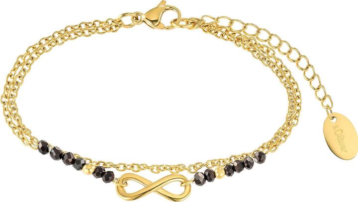S.Oliver Armschmuck für Damen, Edelstahl, Glas | Infinity (16 cm, Edelstahl)