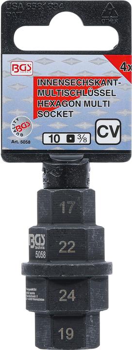 Produktbild BGS Motorrad-Spezial-Einsatz Antrieb 10 mm (3/8") 17 - 19 - 22 - 24 mm