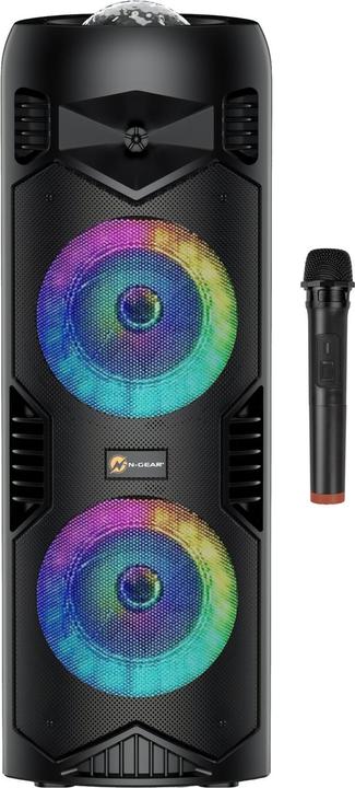 N-Gear LGP5150 - Draadloze Bluetooth Party Speaker - Karaoke Set - 1 Microfoon - Discoverlichting - Stealth