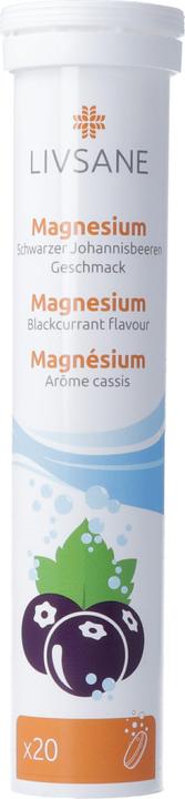 Actual product image Livsane Magnesium black currant flavor (20 Piece, Effervescent tablet, 98 g)