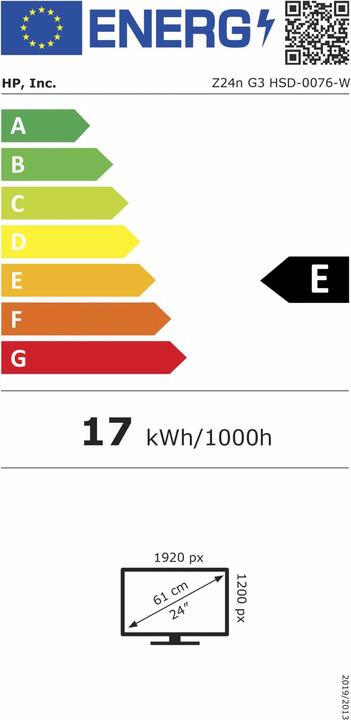 Energy Label HP Z24n G3 (1920 x 1200 pixels, 24")