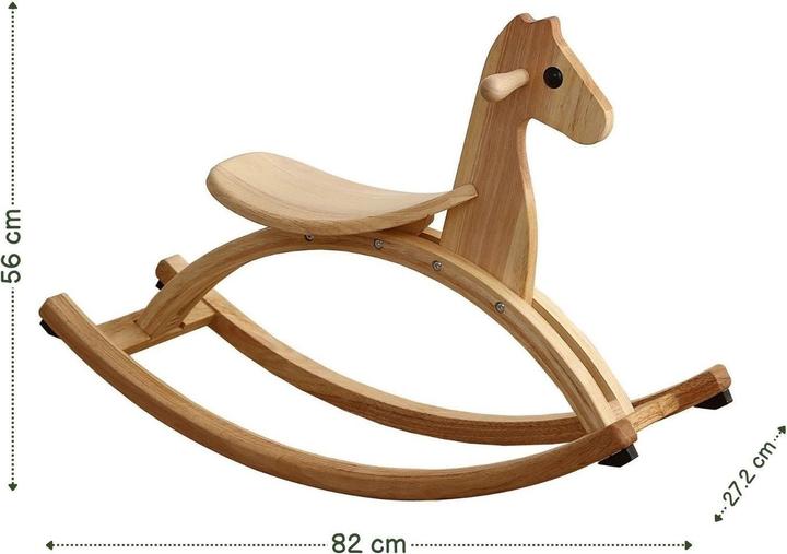 Immagine prodotto Hermex Cavallo a dondolo Cavallo di legno Giocattolo per bambini Cavallo giocattolo Giocattolo di legno