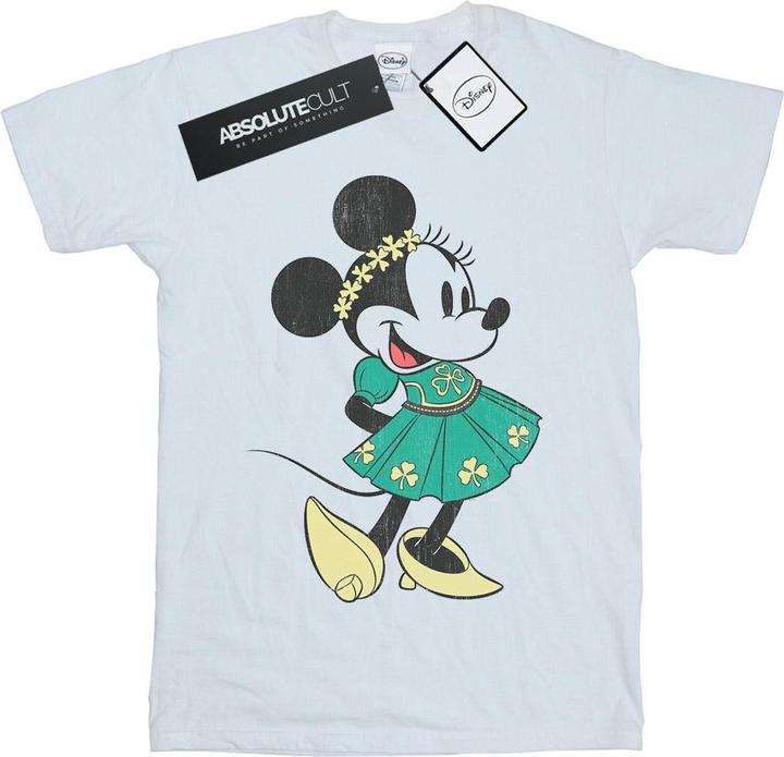 Actual product image Disney Womens/Ladies Minnie Mouse St Patrick's Day Costume Cotton Boyfriend T-Shirt (XL)