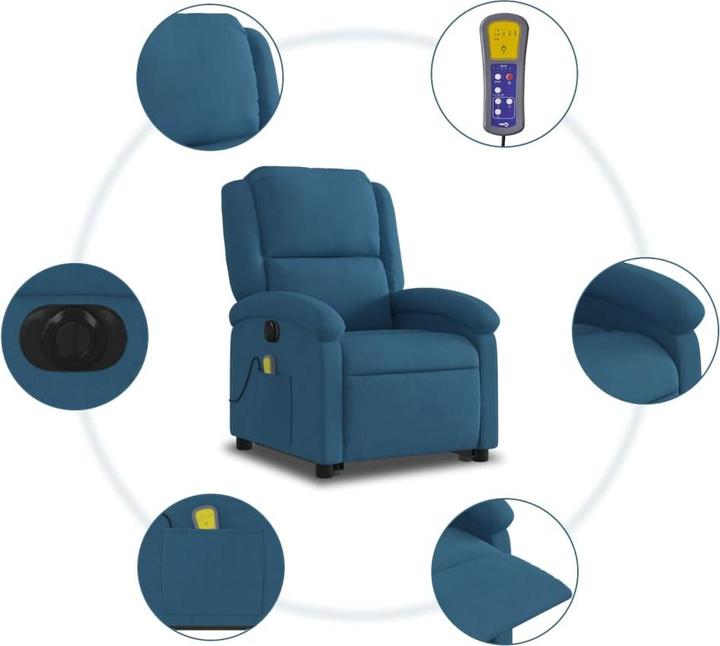 Actual product image VidaXL Massage chair with stand-up aid electric velvet