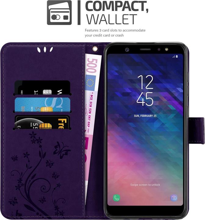 Actual product image Cadorabo Flower Book Cover (Samsung Galaxy A6+)