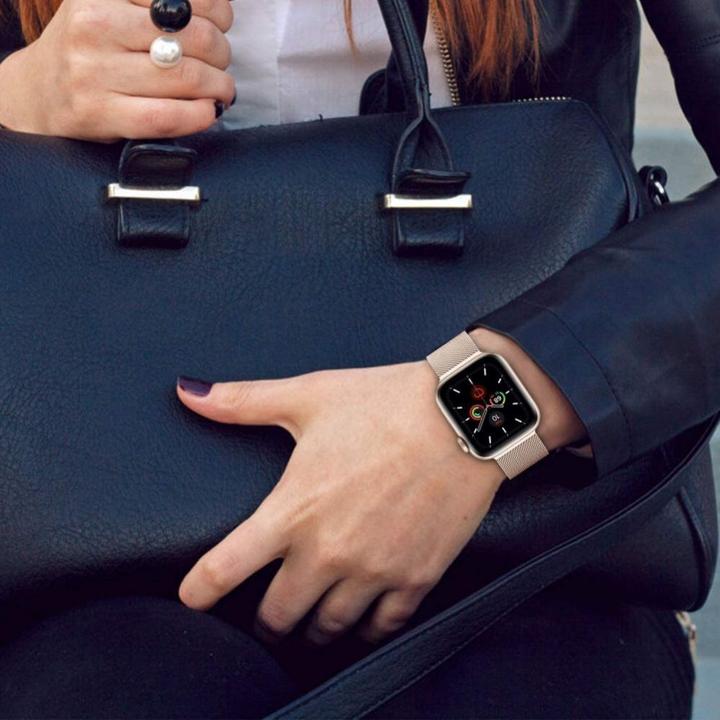 Produktbild Tech Smart Watch Apple 1/2/3/4/5 Metallarmband, Rosa, 38/40 mm (22 mm, Edelstahl)