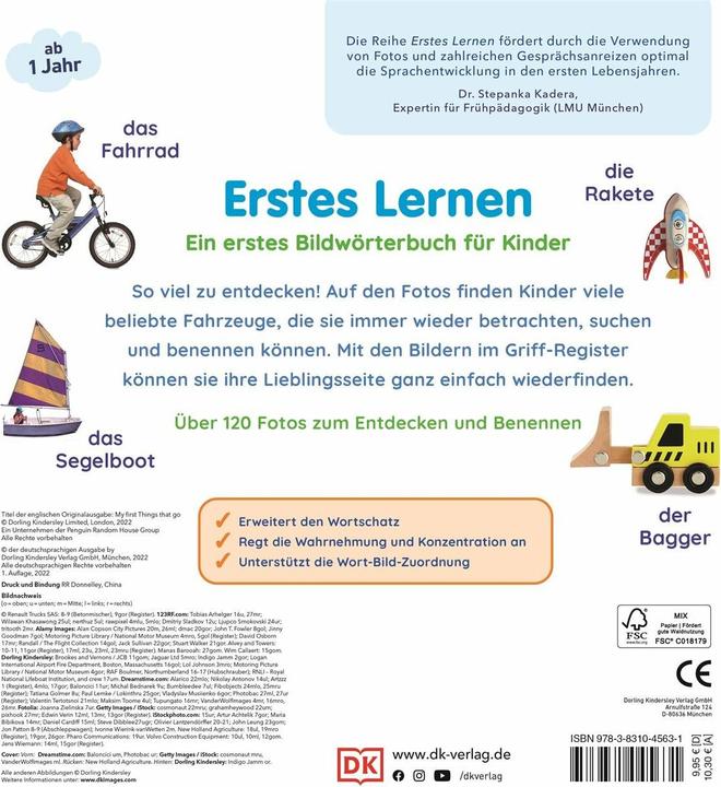 Produktbild Erstes Lernen. Fahrzeuge (Deutsch, DK Verlag - Kids, 2022)