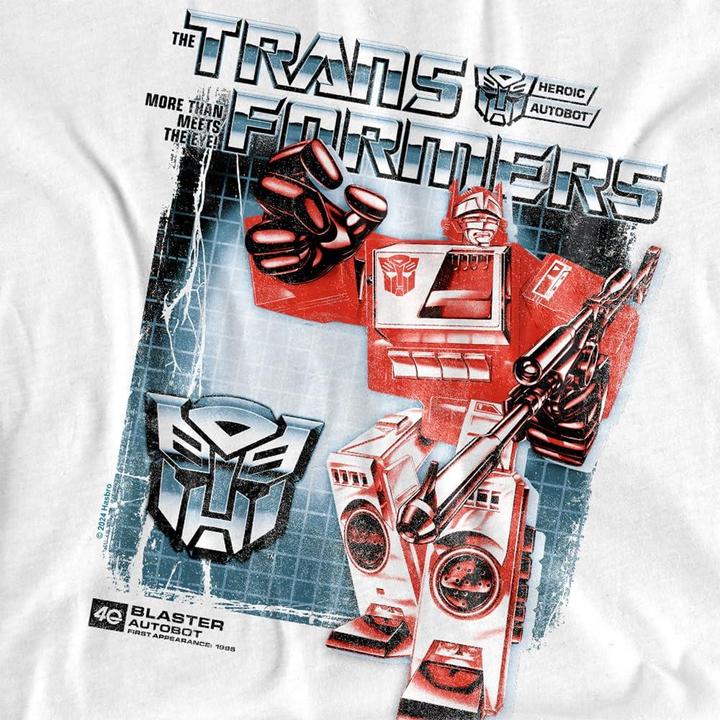 Actual product image Transformers Mens Blaster Box 40th T-Shirt (L)