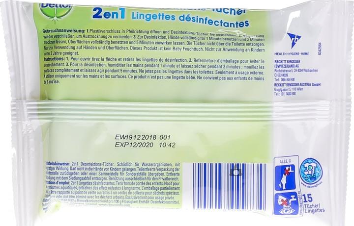 Produktbild Dettol 2in1 Desinfektions-Tücher