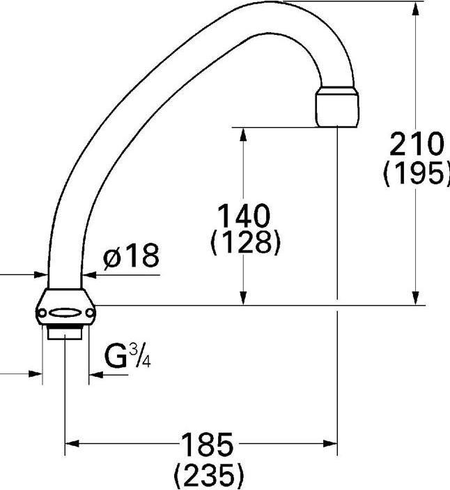 Immagine prodotto Grohe Beccuccio per tubi 5 pezzi Sporgenza 185 mm cromo
