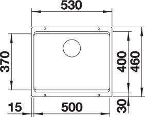 Actual product image Blanco ETAGON 500-U (Sink accessories, 53 cm, 46 cm)
