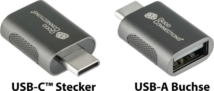 Immagine prodotto Good Connections Adattatore USB 3.2 Gen.1 3.0 da spina C a presa USB-A custodia in metallo galvanizzato (USB, USB 3.0)
