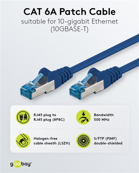 Actual product image Goobay network cable (S/FTP, CAT6a, 1 m)
