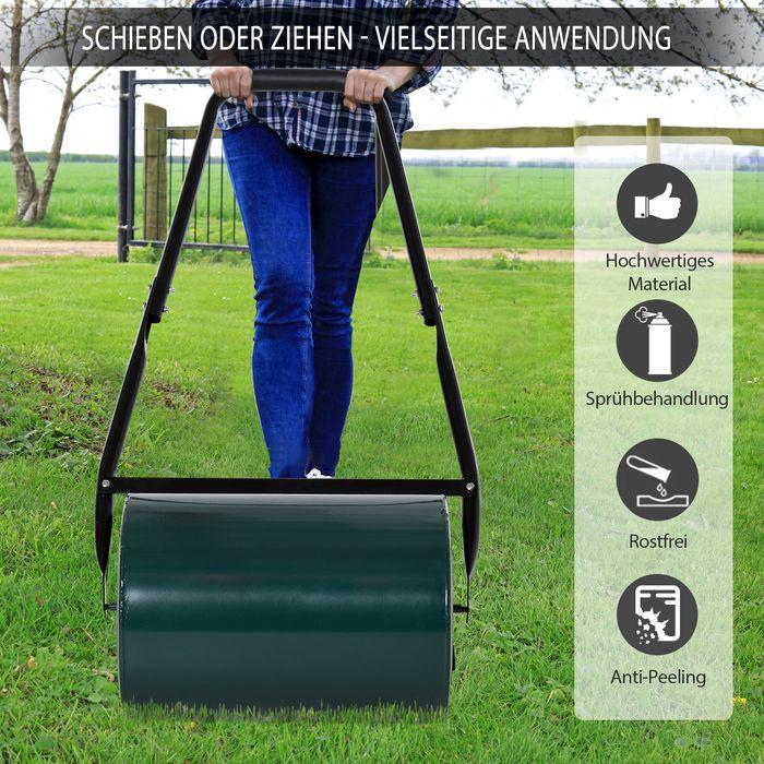 Actual product image Swisshandel24 Lawn roller with U-handle Garden roller Garden roller 30 cm diameter 30 L water/sand filling 41 cm