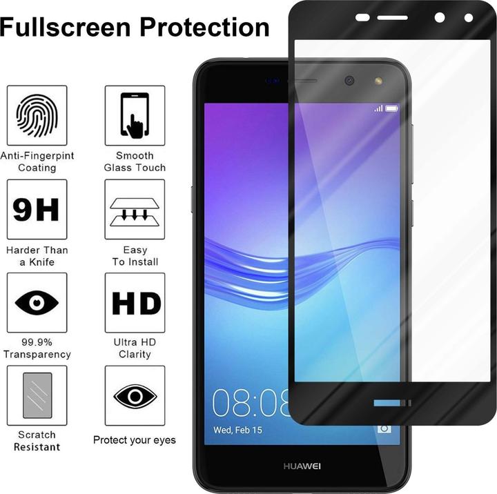 Productafbeelding Cadorabo Volledig schermbeschermend glas (1 Stuk, Huawei Y6 (2017), Huawei Y5 (2017))