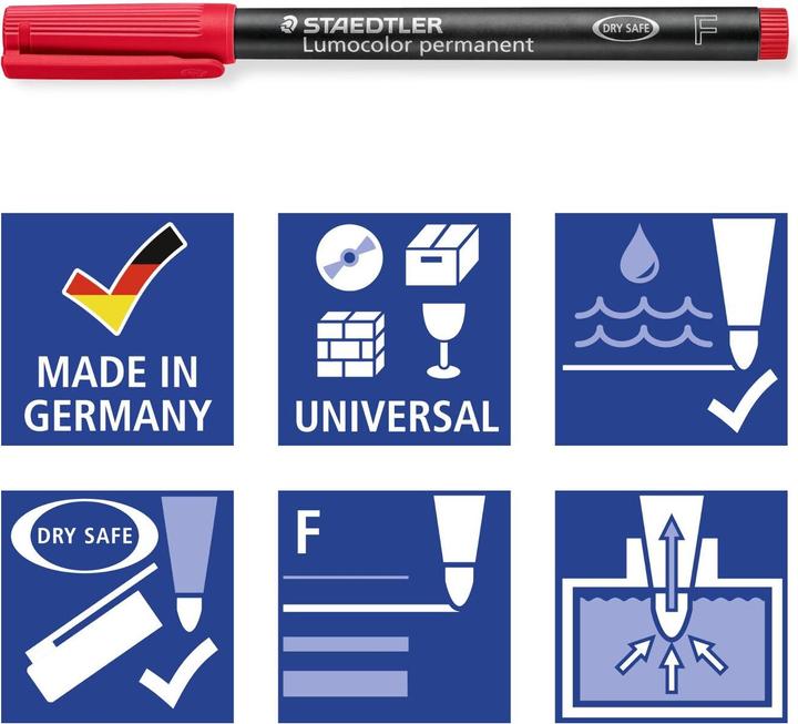 Immagine prodotto Staedtler Lumocolor penna universale permanente F (Nero, 0.60 mm, 1 x)
