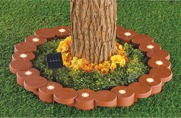 Produktbild HTI-Living Beeteinfassung Länge 950 cm Terracotta mit Solar-Lichterkette (952 cm)